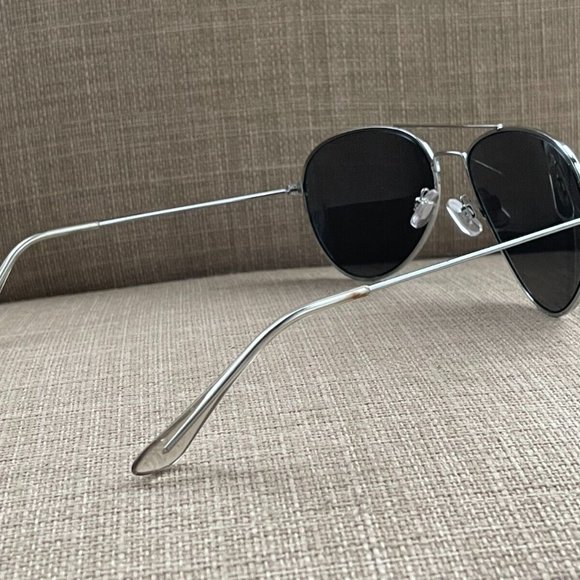 Fashion Sunglasses Silver Tone Frame Aviator Shape Unisex Eye Wear - Picture 8 of 12